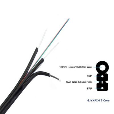 Cáp thả sợi quang FTTH 2 lõi ngoài trời với thành viên sức mạnh FRP