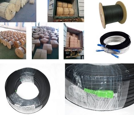 1 2 Cáp quang FTTH phẳng trong nhà / ngoài trời 4 lõi