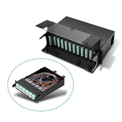 Bảng vá MPO băng cassette mật độ cao 24 lõi cho giá đỡ 1U