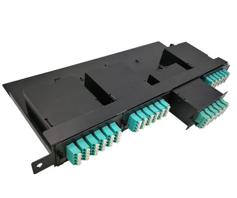 144 Cores 19&quot; 1U MTP Fiber MPO Patch Panel với 4 cuộn băng OM3 MTP-LC