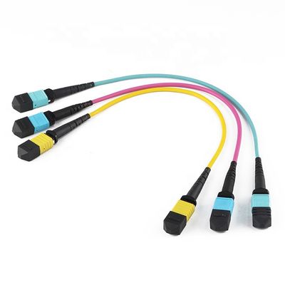 Dây cáp quang 12 lõi 24 lõi, Cáp vá Mtp Mpo Om3 Om4 cho Qsfp