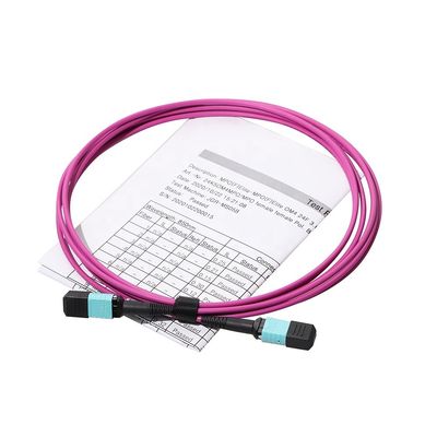 Dây cáp quang 12 lõi 24 lõi, Cáp vá Mtp Mpo Om3 Om4 cho Qsfp