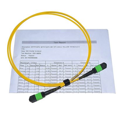 Dây cáp quang 12 lõi 24 lõi, Cáp vá Mtp Mpo Om3 Om4 cho Qsfp
