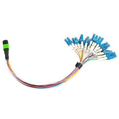 Dây nối sợi MPO 12 lõi 0,9mm tùy chỉnh Singlemode 1M Fanout