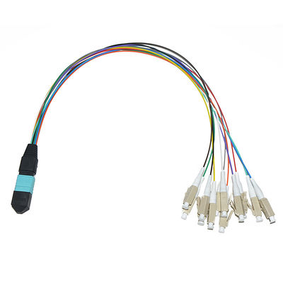 Lắp ráp cáp quang 8 lõi đầy màu sắc MPO To LC FC ST SC Đột phá UPC 0,9mm