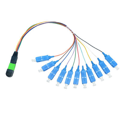 Lắp ráp cáp quang 8 lõi đầy màu sắc MPO To LC FC ST SC Đột phá UPC 0,9mm