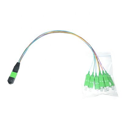 Lắp ráp cáp quang tùy chỉnh 12 lõi MPO Nam LC Fiber 0,9mm Fanout