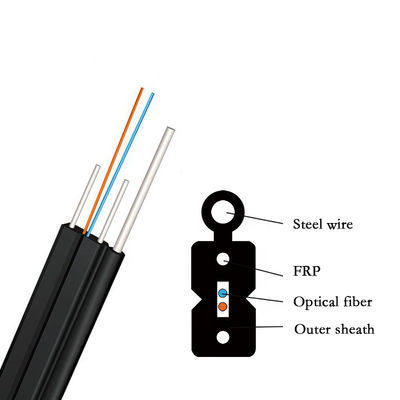 Cáp quang FTTH 12 lõi thả GJYXCH với dây thép màu đen