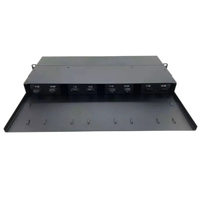 Bảng vá lỗi MPO màu đen, băng MPO sang LC với 12 lõi 24 lõi