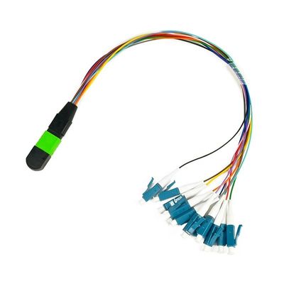 Bảng vá lỗi MPO màu đen, băng MPO sang LC với 12 lõi 24 lõi